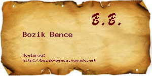 Bozik Bence névjegykártya